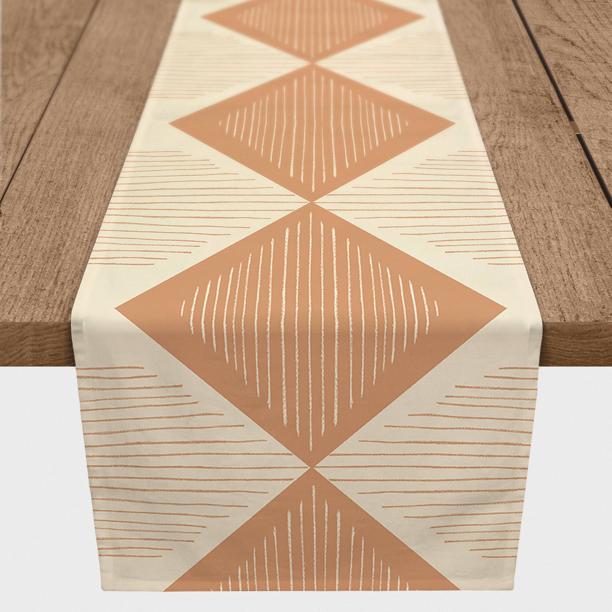 Loose Lines Triangle 16" x 72" Cotton Twill Runner